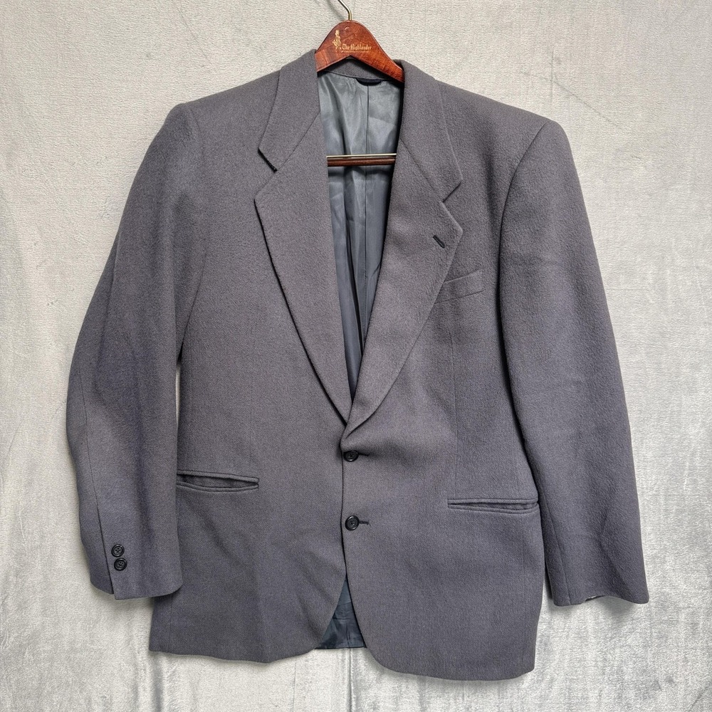 Vintage Terzo Uomo Blazer Mens 40R Gray Camel Hair Sport Coat 2 Button USA